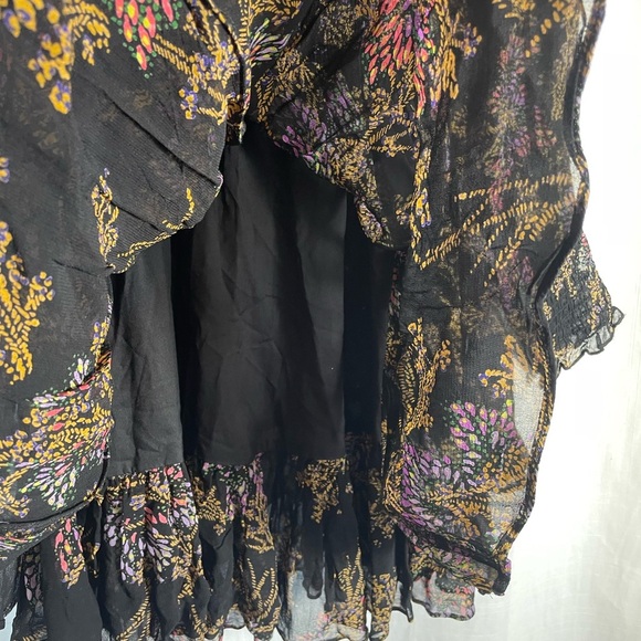 NWT Free People Sheer Layered Mini Dress Long Sleeves Collared Button Down - Picture 11 of 13